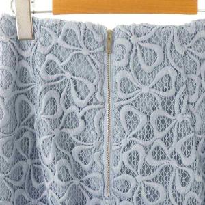 CELFORD 24SS オリジナルリボンメッシュレーススカート タイト ロング タック 36 サックス