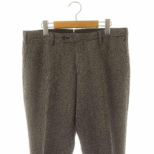 TOMORROWLAND ピルグリム PILGRIM ウールツイード ストライプ パンツ 48 黒 ブラック 白 ホワイト