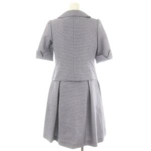 René セットアップ 上下 フルジップ ジャケット 五分袖 ワンピース ひざ丈 36 ラベンダー