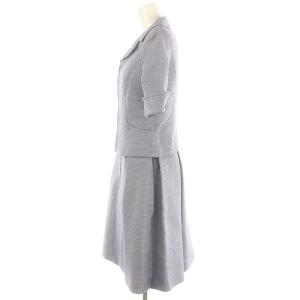 René セットアップ 上下 フルジップ ジャケット 五分袖 ワンピース ひざ丈 36 ラベンダー