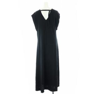 IENA 24SS リネンコンテンジク フレアワンピース マキシ ロング フレンチスリーブ F 黒 ブラック 24040900505020