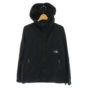 コンパクトジャケット パーカー ジップアップ ナイロン ロゴ刺繍 S 黒 ブラック NPW16970