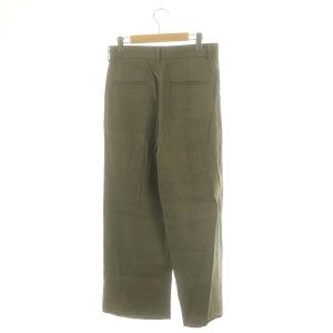 EVERYDAY I LIKE 24SSS サマー UMMER ワイドパンツ ボトムス ジップフライ ワンタック リネン混 38 M カーキ 緑 グリーン