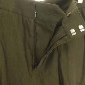 EVERYDAY I LIKE 24SSS サマー UMMER ワイドパンツ ボトムス ジップフライ ワンタック リネン混 38 M カーキ 緑 グリーン