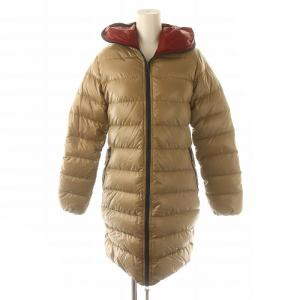 ACE ロングダウンコート アウター フード 38 茶 ブラウン /MF OS