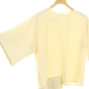 MM6 Maison Margiela 16SS 裾プリーツ 半袖ブラウス プルオーバー アシンメトリー 40 ライトベージュ