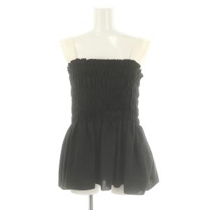 24SS シャーリングベアキャミトップス カットソー バイカラー 1 黒 ブラック 白 ホワイト /MF