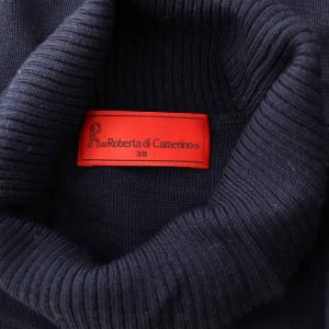ROBERTA DI CAMERINO ウール タートルネックニット セーター 38 ネイビー