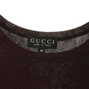 GUCCI シルク ノースリーブ カットソー ニット タンクトップ イタリア製 M 茶 ブラウン