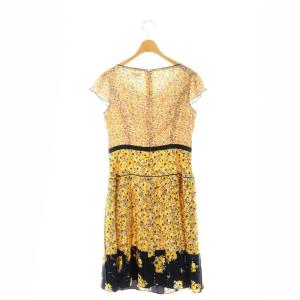 TOCCA LADY DAHLIA ドレス ワンピース 膝丈 フレンチスリーブ Vネック 花柄 6 マルチカラー