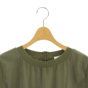 LANVIN en Bleu バッグチュールカットソー プルオーバー ブラウス ノースリーブ 38 カーキ