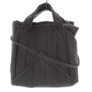 キャンバス カゴ袋 2way ショルダーバッグ ハンドバッグ グレー 茶色 ブラウン