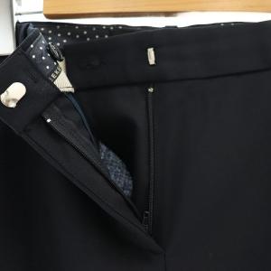 Max Mara Weekend ロールアップパンツ テーパード ジッパーフライ ウール 40 濃紺 ダークネイビー