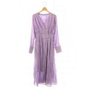 CACHE COEUR DRESS ワンピース ロング 長袖 カシュクール F ラベンダー