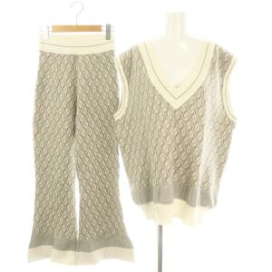 MODERN TILDEN KNIT TOP ニットベスト MODERN KNIT PANTS パンツ フレア 総柄 F グレー