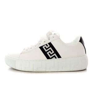 グレカ スニーカー ローカット レザー 36 23cm 黒 ブラック 白 ホワイト