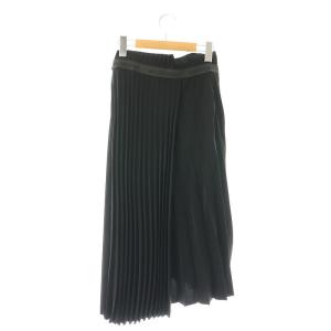BALENCIAGA ウエストロゴ プリーツデザインスカート 34 ブラック 529757