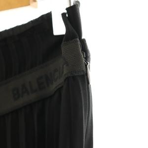 BALENCIAGA ウエストロゴ プリーツデザインスカート 34 ブラック 529757