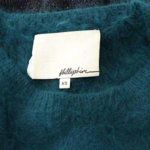 3.1 phillip lim アンゴラ混 切替 ニット セーター 長袖 クルーネック XS 緑 グリーン