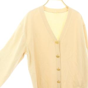 Deuxieme Classe beauty カーディガン ニット 長袖 Vネック 金ボタン ベージュ