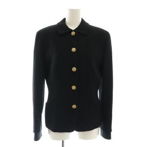 GIANNI VERSACE セットアップ 上下 ジャケット スカート 膝丈 タイト ウール 40 黒 ブラック /NR OS