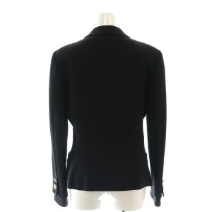 GIANNI VERSACE セットアップ 上下 ジャケット スカート 膝丈 タイト ウール 40 黒 ブラック /NR OS
