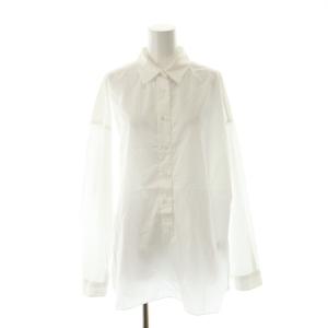 コットン プルオーバーシャツ 長袖 ハーフボタン 46 白 ホワイト /MI OS