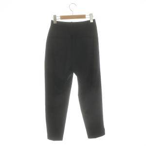 ANAYI 23AW サテンストレッチテーパードパンツ スリット 34 黒 ブラック