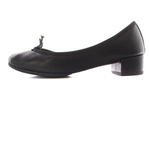 Repetto レザー リボン パンプス ローヒール 37 23.3cm 黒 ブラック
