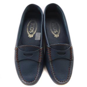 TOD'S レザー ドライビングシューズ 36 23cm 青 ブルー