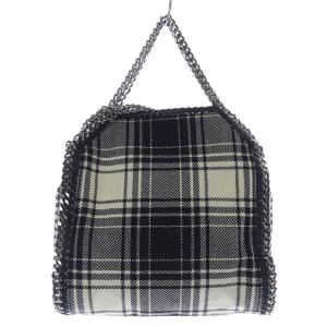 STELLA McCARTNEY ファラベラ チェック 2WAYバッグ ホワイト ブラック