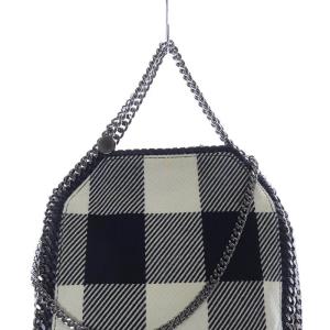 STELLA McCARTNEY ファラベラ チェック 2WAYバッグ ホワイト ブラック
