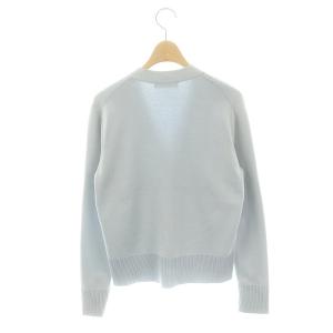 ebure シルクコットンVネックカーディガン ニット 長袖 ライトブルー 水色