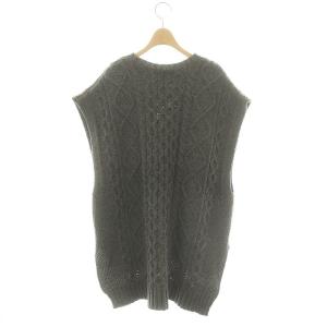 FLORENT Aran knit vest ニットベスト プルオーバー ケーブル編み オーバーサイズ チャコールグレー