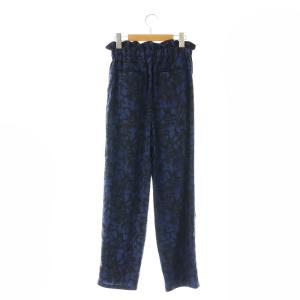 JOURNAL STANDARD relume 23AW バイカラーフラワーイージーパンツ テーパード F 黒 紺 ブラック ネイビー