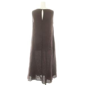 nagonstans リネン ノースリーブワンピース ロング 36 茶 ブラウン /DF OS