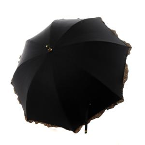 マカダム フリル日傘 黒 ブラック 茶 ブラウン /AK16 OH