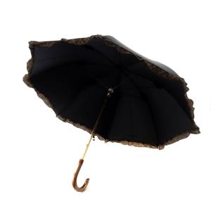 CELINE マカダム フリル日傘 黒 ブラック 茶 ブラウン /AK16 OH