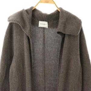 FOXEY Wing Collar long Cardigan モカブラウン 35226