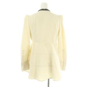 CELFORD 23SS ボウタイペプラムブラウス 長袖 フロントボタン リボン 36 S ベージュ 黒 ブラック