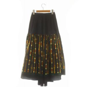 Ameri VINTAGE LAYERED FLARE SKIRT スカート フレア ロング レイヤード 紺 ネイビー