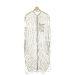 vingt-trois 23SS 洗える LIBECO ノースリーブシャツワンピース ロング ストライプ