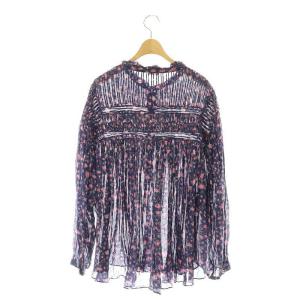 ISABEL MARANT ETOILE インド綿フラワーブラウス 長袖 花柄 38 青紫 ブルーパープル ピンク