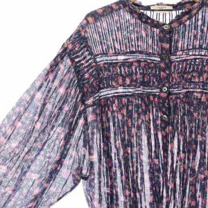 ISABEL MARANT ETOILE インド綿フラワーブラウス 長袖 花柄 38 青紫 ブルーパープル ピンク