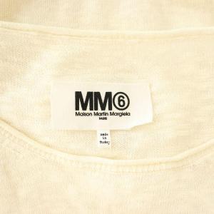 MM6 Maison Margiela サイドスリットリボンニット カットソー 長袖 オーバーサイズ 1 アイボリー