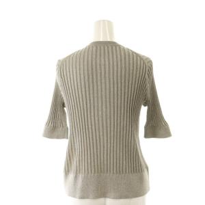 ebure 24SS ミックスカラーラメ ハーフスリーブクルーネックカーディガン ニット 半袖 シルバー色