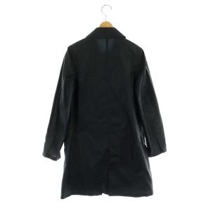 BURBERRY BLUE LABEL ノバチェック ナイロン ステンカラーコート スプリングコート ミドル丈 ジップアップ 38 黒 ブラック