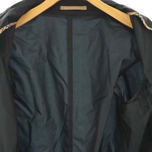 BURBERRY BLUE LABEL ノバチェック ナイロン ステンカラーコート スプリングコート ミドル丈 ジップアップ 38 黒 ブラック