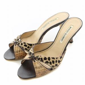 Manolo Blahnik ベージュ ストラップサンダル 37.5 - メルカリ
