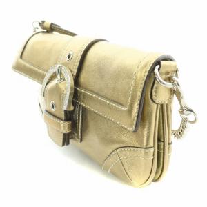 COACH ハンドバッグ レザー チェーン ストーン 装飾 ゴールド色 399